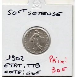 50 centimes Semeuse Argent 1902 TTB
