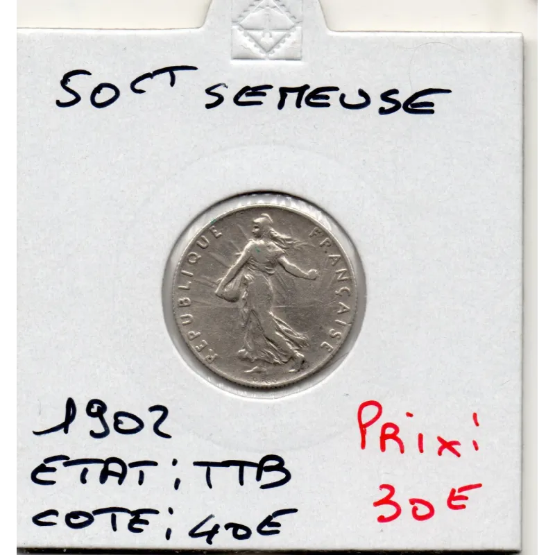50 centimes Semeuse Argent 1902 TTB 50 centimes Semeuse Argent 1902 TTB