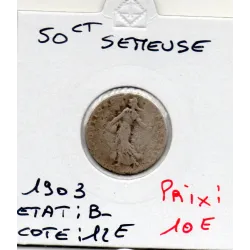 50 centimes Semeuse Argent 1903 B-