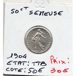 50 centimes Semeuse Argent 1904 TTB