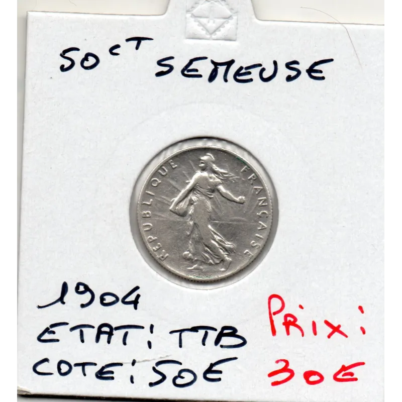 50 centimes Semeuse Argent 1904 TTB 50 centimes Semeuse Argent 1904 TTB