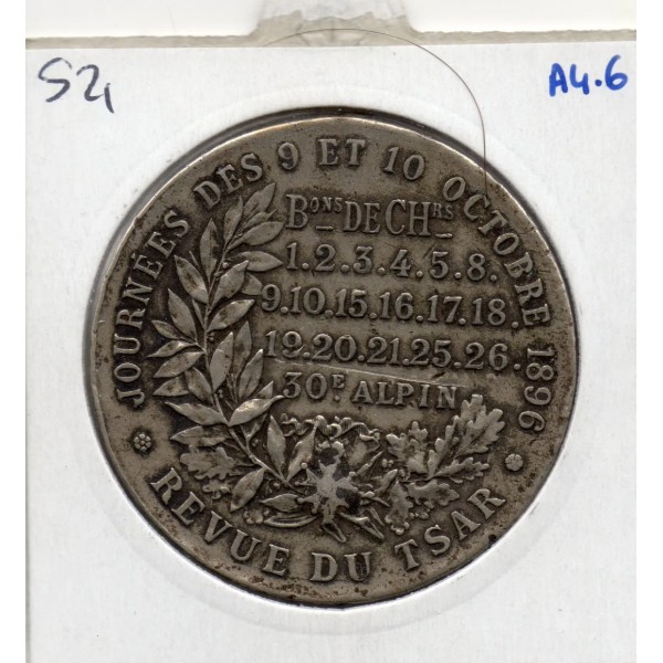 Medaille Russie les revue du Tsar TTB 1896
