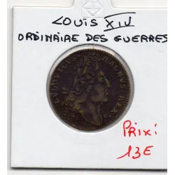 Jeton Louis XIV, ordinaire des guerres, ND TTB feuardent 474