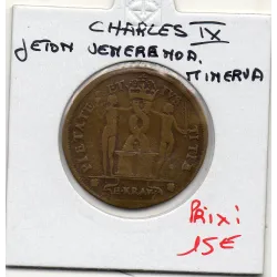 Jeton Charles IX Veneranda Minerva, ND TB Feuardent 11732