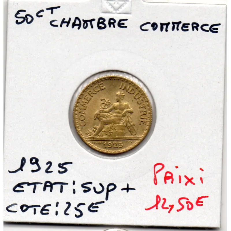 Bon pour 50 centimes Commerce Industrie 1924 Sup+ Bon pour 50 centimes Commerce Industrie 1924 Sup+