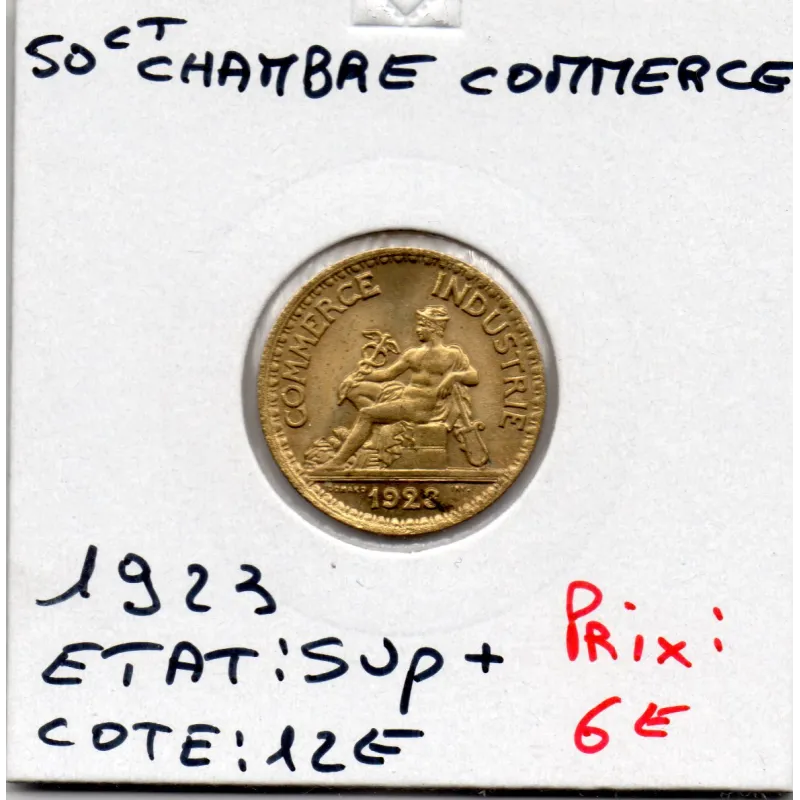 Bon pour 50 centimes Commerce Industrie 1923 Sup+ Bon pour 50 centimes Commerce Industrie 1923 Sup+