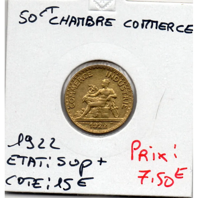 Bon pour 50 centimes Commerce Industrie 1922 Sup+ Bon pour 50 centimes Commerce Industrie 1922 Sup+