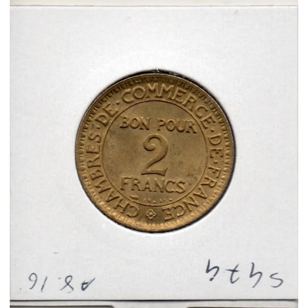 Bon pour 2 francs Commerce Industrie 1923 Sup+