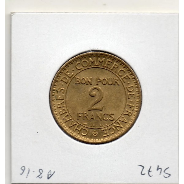 Bon pour 2 francs Commerce Industrie 1923 Sup