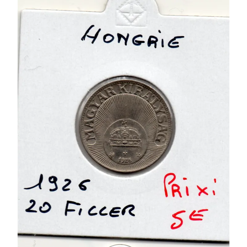 Hongrie 20 Filler 1926 Sup+, KM.508 fond rayonnant Hongrie 20 Filler 1926 Sup+, KM.508 fond rayonnant
