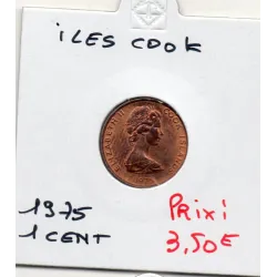 Iles Cook 1 cent 1975 Sup, KM.1 feuille de Taro