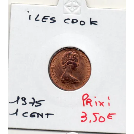Iles Cook 1 cent 1975 Sup, KM.1 feuille de Taro