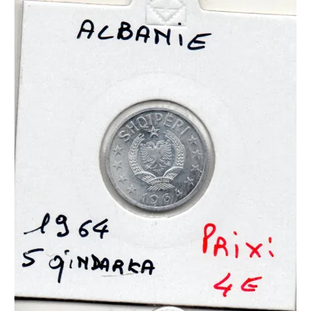 Albanie 5 qindarka 1964 Spl, KM.39