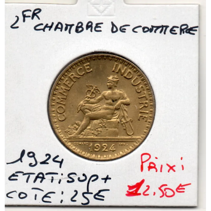 Bon pour 2 francs Commerce Industrie 1924 Sup+ Bon pour 2 francs Commerce Industrie 1924 Sup+