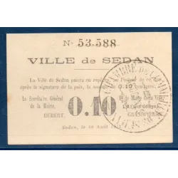 Sedan 10 centimes, Spl, 10.8.1915 Pirot 117.2 Billet de la chambre de commerce