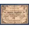 Bon ville Senones 2 francs, TB, 14.8.1916 Pirot 88-75 Billet