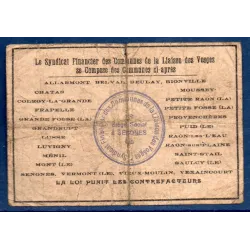 Bon ville Senones 2 francs, TB, 14.8.1916 Pirot 88-75 Billet
