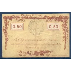 Bon ville Remiremont 50 centimes, TTB, 7.10.1916 Pirot 88-67 Billet