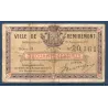 Bon ville Remiremont 50 centimes, TB, 23.9.1915 Pirot 88-61 Billet