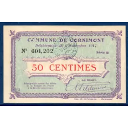 Bon ville Cornimont 50 centimes, Spl, 6.11.1917 Pirot 88-22 Billet