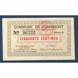 Bon ville Cornimont 50 centimes, Neuf, 8.11.1915 Pirot 88-11 Billet