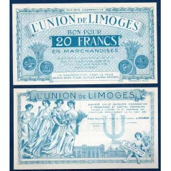 Bon marchandise Limoges 20 francs, Spl, 22.8.1886  Billet