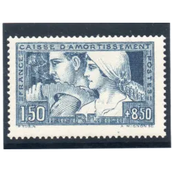 Timbre France Yvert No 252 Le travail type I neuf ** signé Roumet