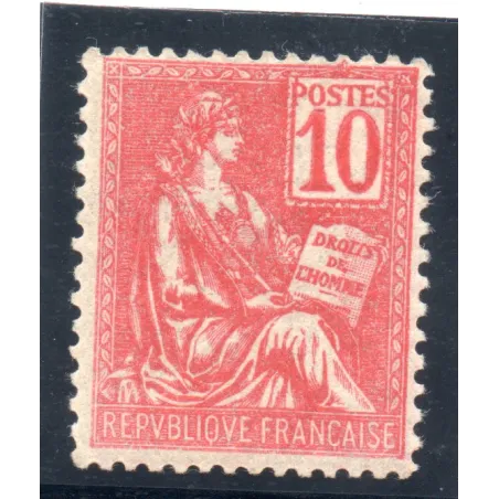 Timbre France Yvert No 112 Mouchon Type I 10c Rose neuf ** signé