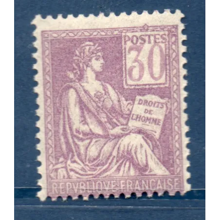Timbre France Yvert No 115 Mouchon type I 30c Violet neuf **