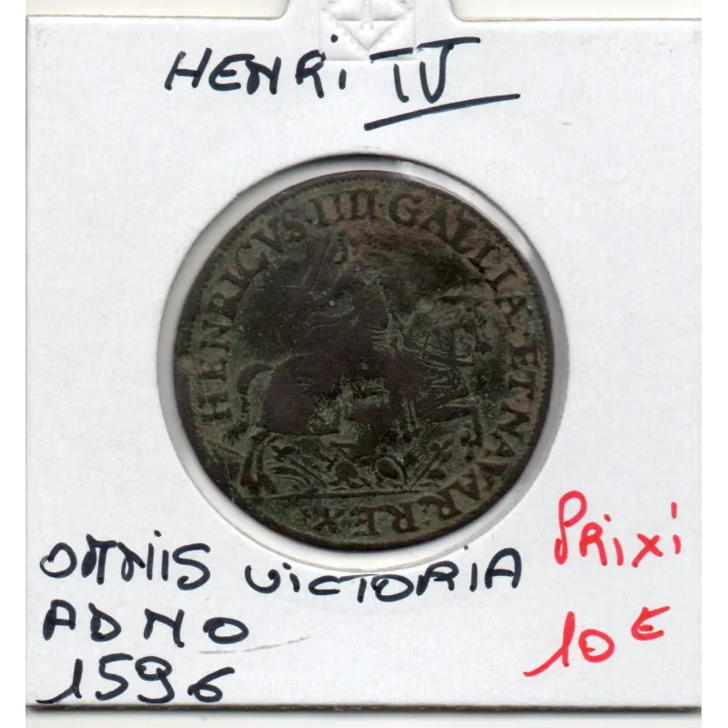 Jeton Henri IV, OMNIS VICTORIA ADNO, 1596 TB feudardent 11860