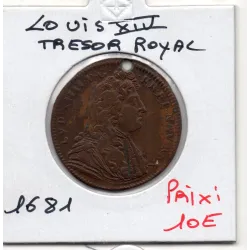 Jeton Louis XIV, Trésor royal, 1681 TTB feuardent 1895 Vehit non Servat