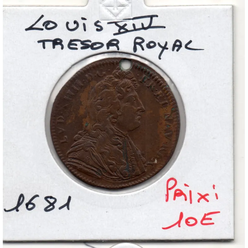 Jeton Louis XIV, Trésor royal, 1681 TTB feuardent 1895 Vehit non Servat