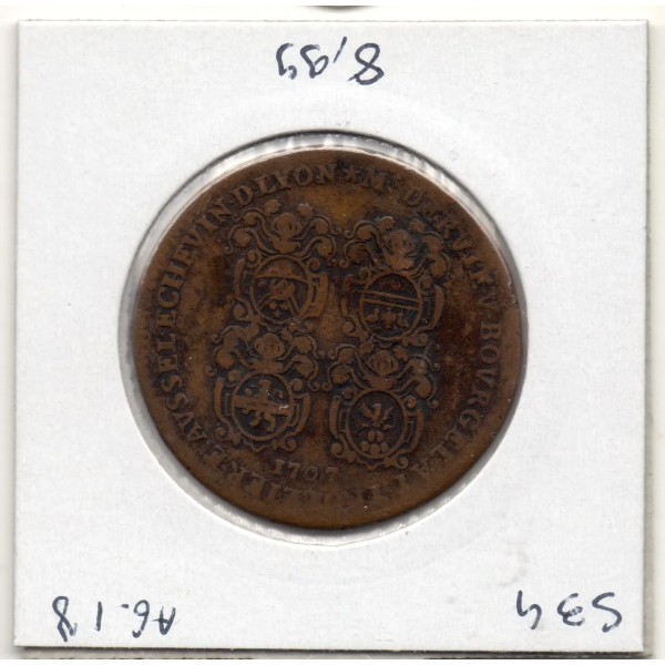 Jeton Consulat de lyon, Benoît Cachet de Montesan 1707 feuardent 10572