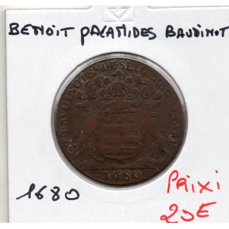 Jeton Mairie de Dijon Benoit Palamédes Baudinot, 1680 TB feuardent 10057