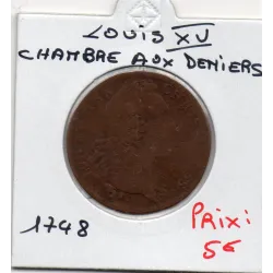 Jeton Louis XV, chambre aux deniers, 1748 B Feuardent 2521