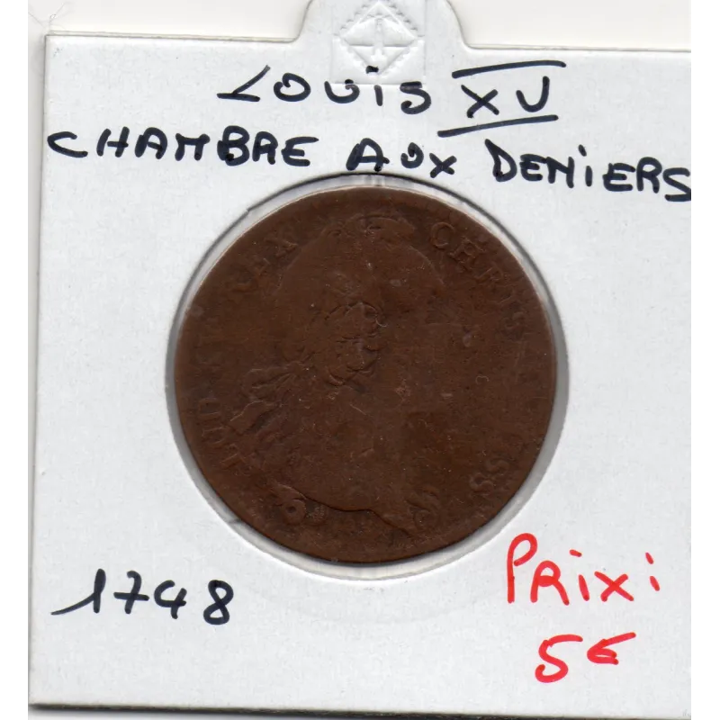 Jeton Louis XV, chambre aux deniers, 1748 B Feuardent 2521