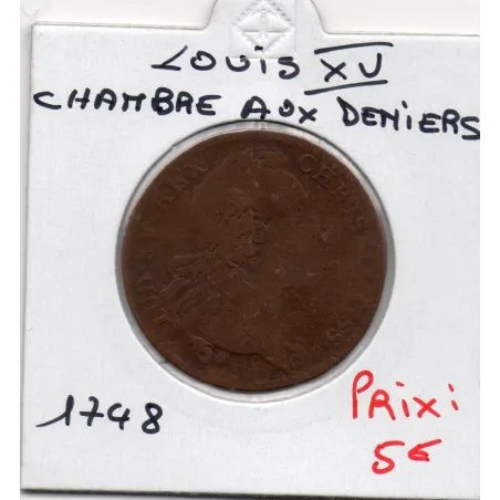 Jeton Louis XV, chambre aux deniers, 1748 B Feuardent 2521
