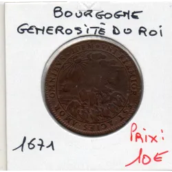 Jeton Bourgogne la générosité du roi, 1671 TB Feuardent 9806