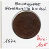 Jeton Bourgogne la générosité du roi, 1671 TB Feuardent 9806
