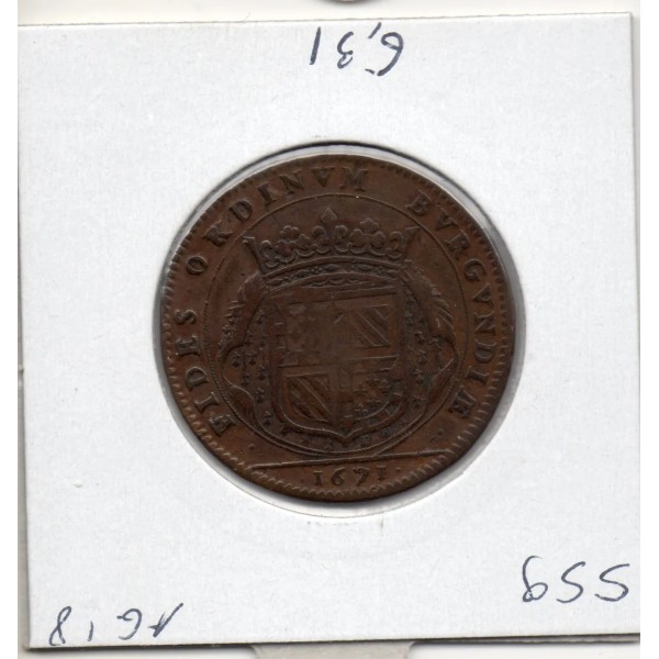 Jeton Bourgogne la générosité du roi, 1671 TB Feuardent 9806