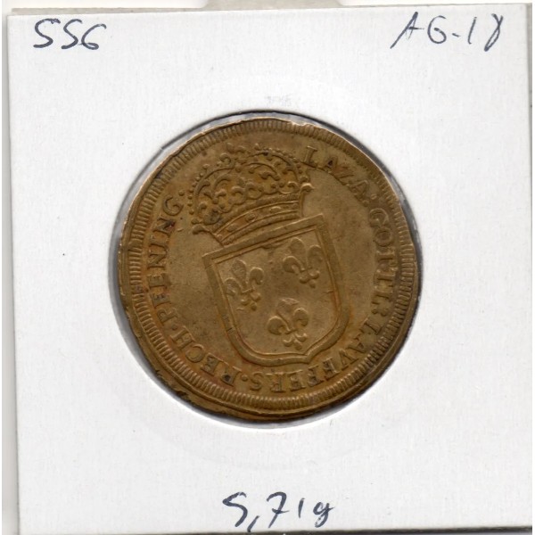 Jeton de nuremberg Louis XIV banalisé, ND TTB+