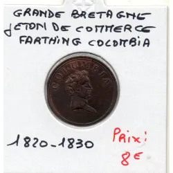Jeton de commerce, 1 Farthing Columbia, 1820-1830 Sup