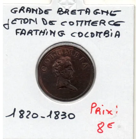 Jeton de commerce, 1 Farthing Columbia, 1820-1830 Sup