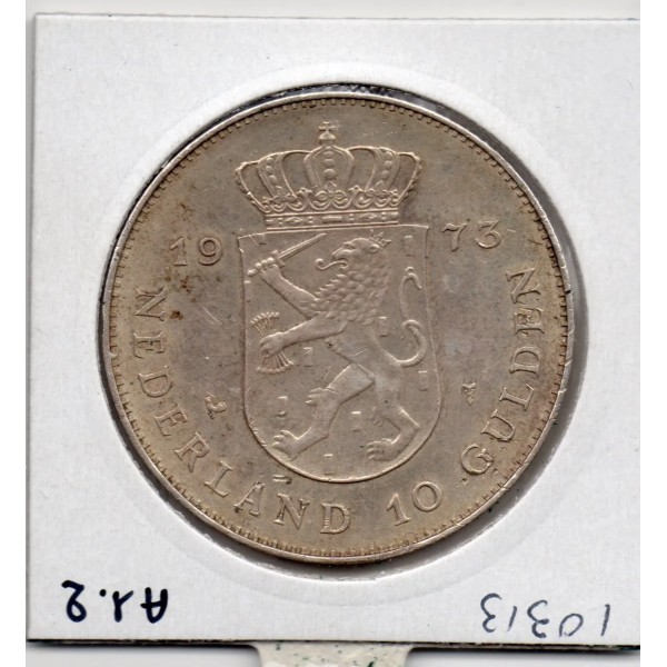 Pays Bas 10 Gulden 1973 Sup, KM.190 10 Ans règne Juliana