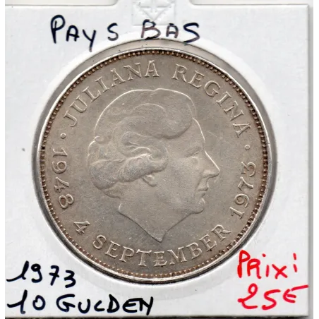 Pays Bas 10 Gulden 1973 Spl, KM.190 10 Ans règne Juliana