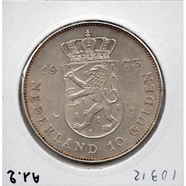 Pays Bas 10 Gulden 1973 Spl, KM.190 10 Ans règne Juliana