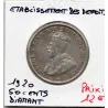 Etablissement des Détroits 50 cents 1920 diamant TTB-, KM.35.1 Georges V