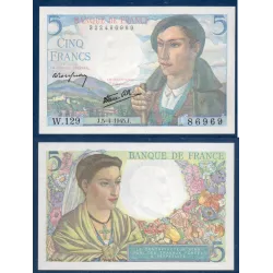 5 Francs Berger, Sup, 5.4.1945 Billet de la banque de France