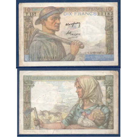 10 Francs Mineur, TB, 4.12.1947 Billet de la banque de France