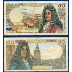 50 Francs Racine, TB, 4.10.1973 Billet de la banque de France